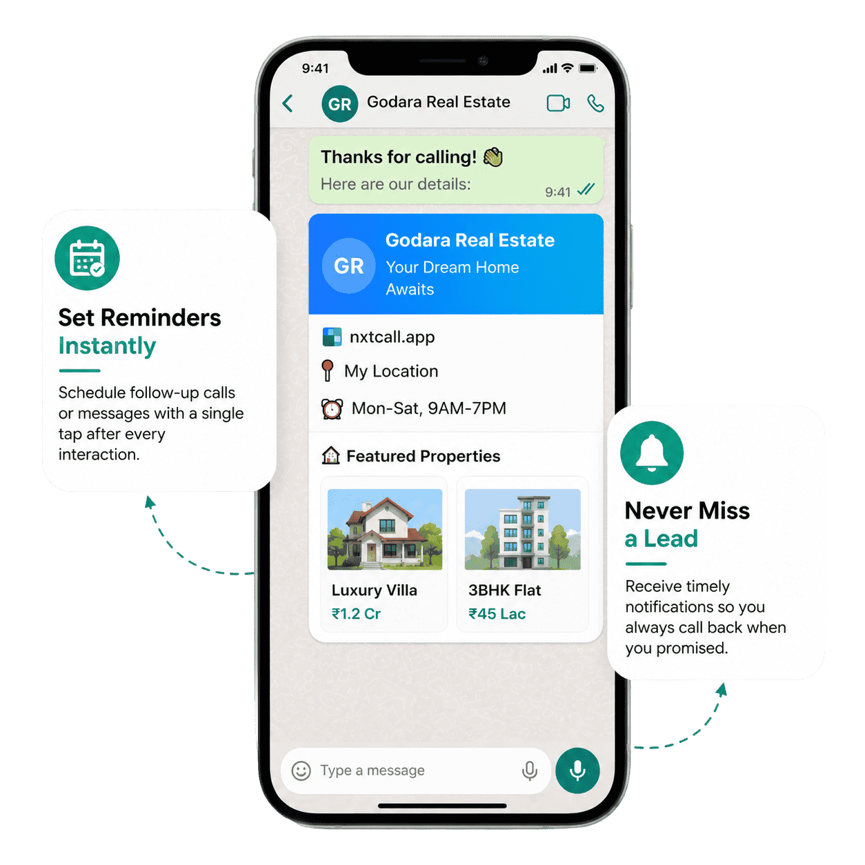 NxtCall WhatsApp Automated Follow-up Interface